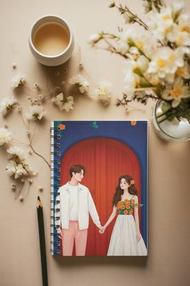 Graphic Word Animated Couple Notebook A5 Notebook unrulled 160 Pages