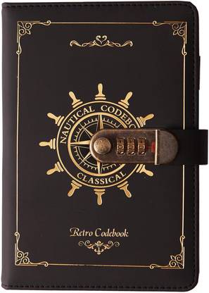 JITAHARAY PU Leather Diary with Combination Lock(Nautical Pattern) A5 Diary Running 200 Pages