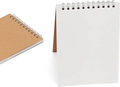 ART RANGER A6 Kraft Cover Spiral Notebooks, Wirebound Sketch Pad A6 Notebook Plain 100 Pages