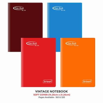 NEELGAGAN No. 154 Vintage Notebook Soft Cover (14.25 x 21.25cm) Assorted Notebook Ruled 128 Pages