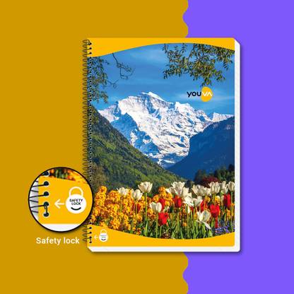 NAVNEET Youva Spiral Bound Book 21x29.7 cm A4 Notebook Single Line 400 Pages