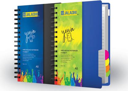 JALADHI 5 Subject Notebook A5 Notebook Ruled 300 Pages