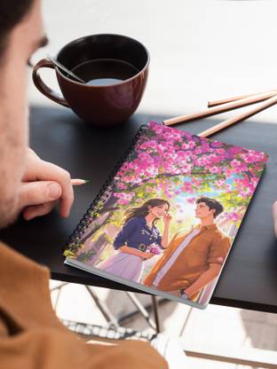 Graphic Word Animated Couple Notebook A5 Notebook unrulled 160 Pages