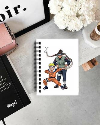 THEME VINTAGE Naruto Anime Naruto & Kakashi Hatake Designer Notebook A5 Note Book Unruled 160 Pages