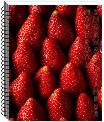 KRASHTIC Spiral Notebook A4 Size 200 Pages Unruled White Plain Page set 1(strawberry) A4 Notebook Unruled 200 Pages