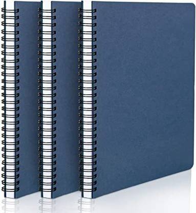 Eusoar Spiral Graph Notebook, A5 3packs 5.5x8.3" 120 Pages Blue Graph A5 Notebook Graph 120 Pages