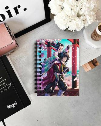 THEME VINTAGE Happy Love Couple Anime Designer Notebook A5 Notebook Unruled 160 Pages