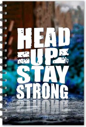 SADAFAL Head Up Stay Strong (Ruled - A5 Size - 8.5 x 5.5 inches) Designer Diary, A5 Notebook Ruled 160 Pages
