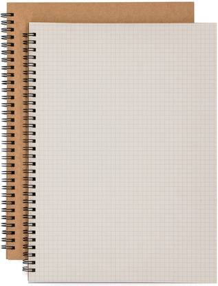 ART RANGER Spiral Graph Paper Transparent Hardcover Wirebound Notebook 5.8x4.5 inch A6 Notebook Square 80 Pages