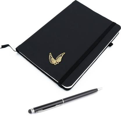 ASRAW Golden Wings A5 Sized Hardcover Diary with Stylus Pen A5 Diary Ruled 176 Pages