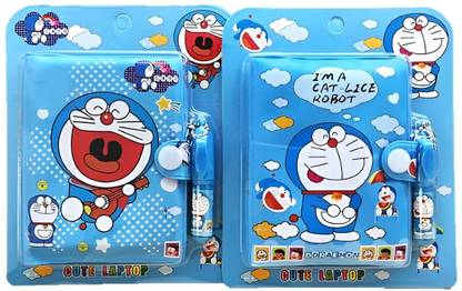 Tlismi Doraemon Theme Mini Diary with mini ballpoint Pen - Small To Do List Notebook Mini Diary Unruled 42 Pages