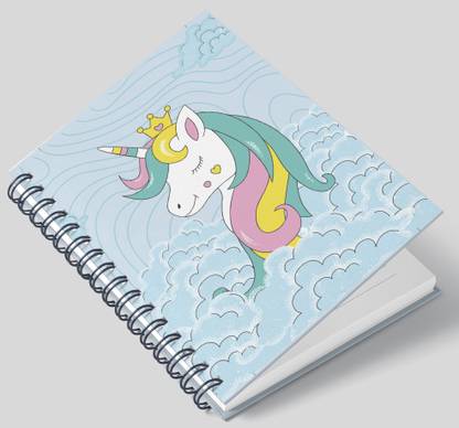 AccuPrints Blue unicorn wiro Diary A5 Diary Ruled 200 Pages