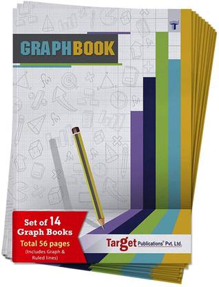 Woodsnipe Graph Paper Books for School | Graph Books A4 Size with Brown Cover | 32 Pages | Graph Sheets with 1 cm Square for Maths | Set of 14 Graph Copy A4 Notebook Ruled 448 Pages