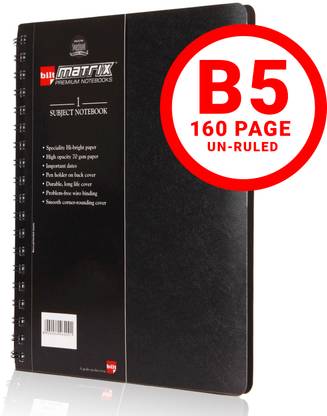 bilt Matrix Premium Notebook | 1 Subject Notebook | B5 Notebook Un Ruled 160 Pages