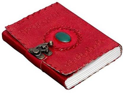 KRISHNA HANDICRAFTS Handcraft gift one stone (Red) A5 Diary Plain 100 Pages