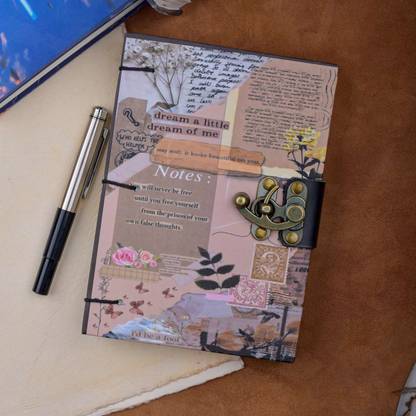 Handcrafty Paper Printed Laminated Cardboard Journal Regular Diary Unruled 200 Pages