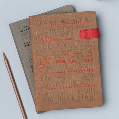 Doodle Premium Vegan Leather Undated FlipBound A5 Notebook | Magnetic PU Leather Flip Closure|Ruled 192 Pages