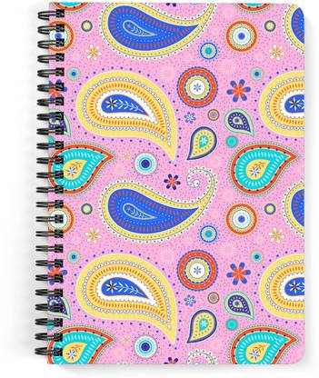 Drapvision Premium Notebook | 120 GSM Bond Pro Paper | Design: Pink Paisley A5 Diary Unruled 120 Pages