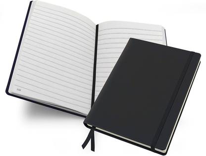 Mipad Livtek India Miapd Mediuml Hard Cover Ruled Notebook - Black A5 Notebook Ruled 230 Pages