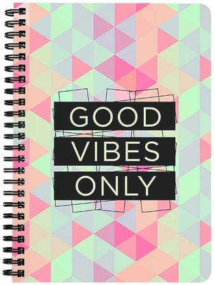 TaffyNotes Good Vibes Only (Black) A5 Notebook Ruled 120 Pages