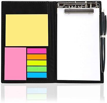Rudra Memo Note Pad/Memo Note Book with Sticky Notes & Clip Holder in Diary Style A5 Memo Pad Plain 50 Pages