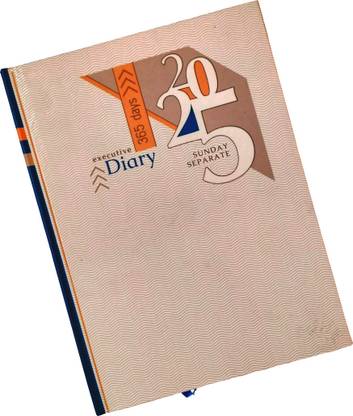 Excel Executive Style Month Cut Diary with Sunday Separate full Page Regular Diary 2025 (Cover Color may be Different) Ruled 365 Pages