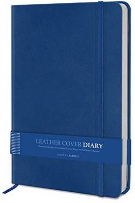 alDivo Texture Leather Cover Executive Journal Notebook Diary with Elastic Lock A5 Diary Ruled 192 Pages