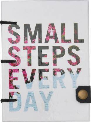 The Vintage Journal Small Steps Every Day Print Diary With 100% Recycled Handmade Paper Regular Diary Un-Ruled 144 Pages