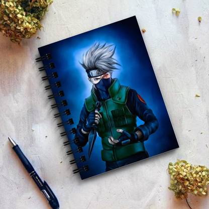 THEME VINTAGE Naruto Anime Kakashi Hatake Shadow Designer Notebook A5 Note Book Unruled 160 Pages