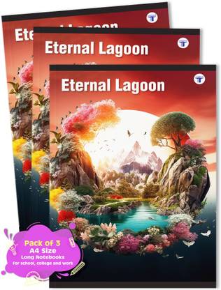 Target Publications A4 Long Notebooks | 172 Pages | Single Line Copy | Set of 3 A4 Notebook Ruled 172 Pages