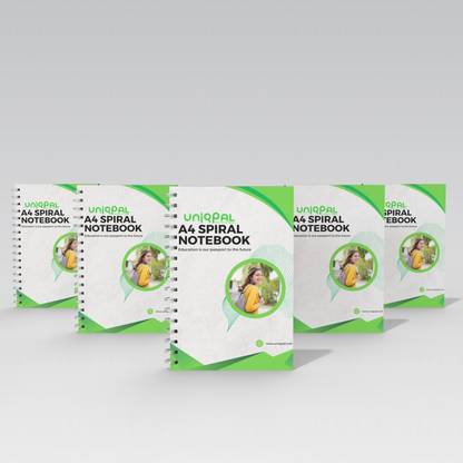 UNIQPAL SPIRAL Note BOOKS A4 Note Book UNRULED NOT BOOKS 200 Pages