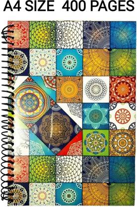 R K SALES A4 Spiral Notebook A4 Notebook Single Ruled 400 Pages