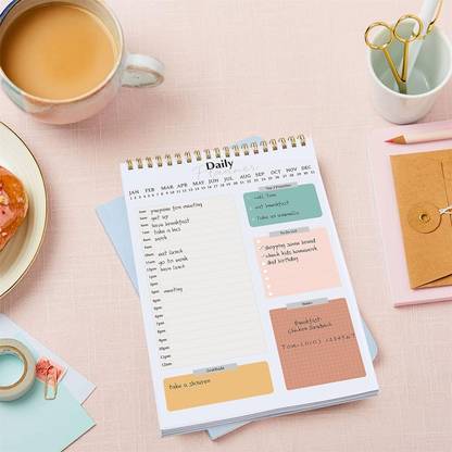 TTWONE To Do List Notepad - Daily Planner Notepad Undated Multicolor B5 Note Pad Ruled 60 Pages