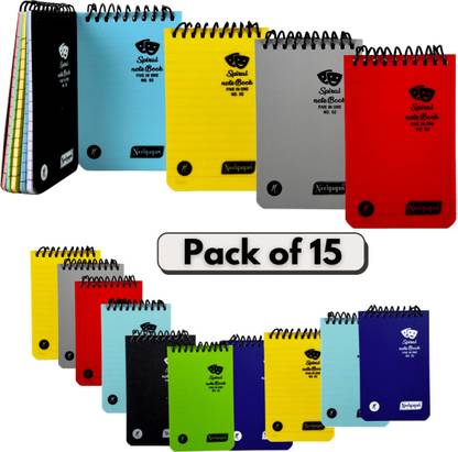 NEELGAGAN No. 2 Five in One Spiral Notebook Regular Diary Pocket Size Ruled 160 Pages
