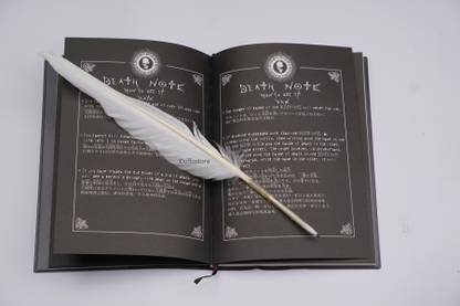 OFFO Death Note Anime Notebook With Feather Pen & Bookmark A5 Notebook Ruled 160 Pages