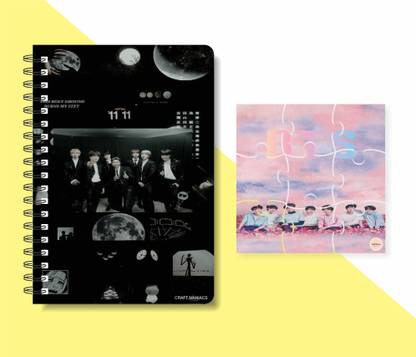 craft maniacs DIARY & PUZZLE A5 Notebook RULED 160 Pages