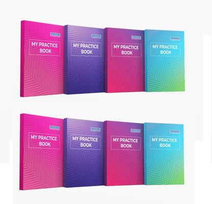 Kaanuka Unruled Long Notebook Practice Book Semi Rough Notebook (Sets Of 4) Regular Notebook Unruled 288 Pages