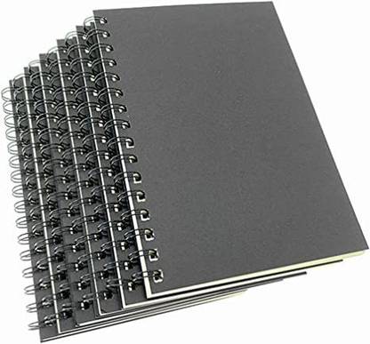 TWONE Spiral Notebook, College Ruled Thick Kraft Paper Hardcover Wirebound Notepad A5 Notebook Ruled 160 Pages