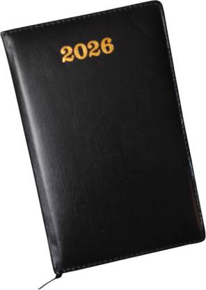 Picso PU Leather Finish Hard Bound 2025 Executive Diary Planner Sunday Half page Regular Diary 2026 with Pen Holder (Cover Design may be Different) Ruled 340 Pages