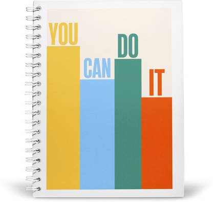 PurpleBees YOU CAN DO IT GRAPH COVER Diary A5 | Motivational Diary A5 Diary Unruled 160 Pages