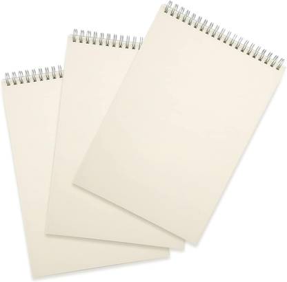 TWONE Spiral Notebooks Steno Pads Wirebound Memo Notepads 68 Sheets each B5 Note Pad Blank 136 Pages
