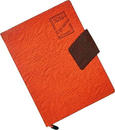 Excel 2025 Executive Diary Planner Sunday Half page with Loopy & magnetic lock Regular Diary with Pen Holder (Cover Design may be Different) Ruled 340 Pages