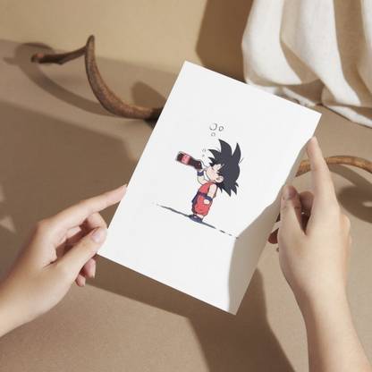 aesthetic Lil Goku drinking A5 Notebook Unruled 100 Pages