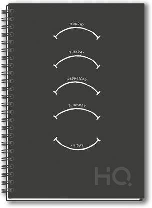 NAVNEET HQ Case Bound Note Book U.V Wiro Corporate Edge Book A5 Notebook Single Line 192 Pages