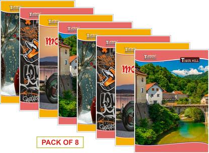 TigerHill A4 NOTE BOOK INTERLEAF | SOFT AND THICK PAGES | A4 Notebook Interleaf (One Side Ruled One Side Plain) 200 Pages