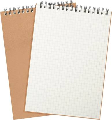 TWONE Graph Paper Spiral Notepad A5 Top Wirebound Notepad A5 Note Pad Graph 120 Pages