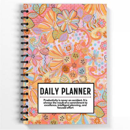 Hippie Toobi Undated Daily Planner To Do List Goal Tracker for Productivity A5 Planner/Organizer Ruled 186 Pages