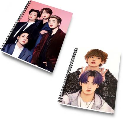 DI-KRAFT Diary Combo Pack | Printed Diary combo Pack | BTS New Collection A5 Diary Unruled 120 Pages