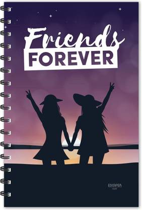 ESCAPER Friends Forever (Ruled - A5 Size - 8.5 x 5.5 inches) Designer Diary, Notebook, Notepad A5 Diary Ruled 160 Pages