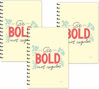 ESCAPER Be BOLD not Regular Motivational Quotes Diaries (Ruled - A5 Size - SUPER SAVER Pack of 3 Diaries), Quotes on Diaries A5 Diary Ruled 160 Pages